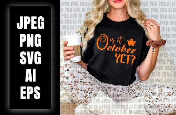 Black T-shirt with is It October Yet: A Designer's Review of Graphics and Freebies