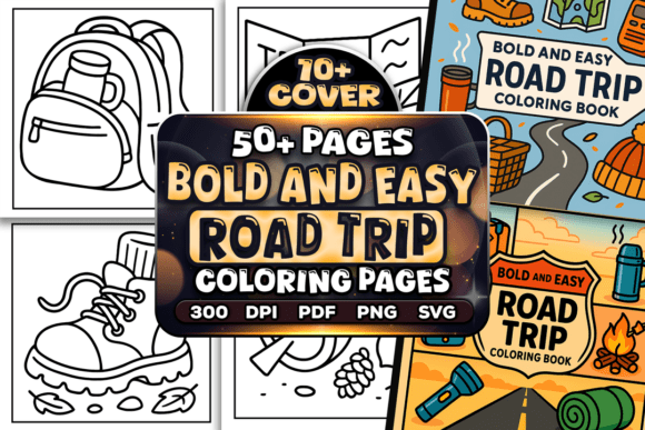 Bold and Easy Road Trip Coloring Book Graphics Review