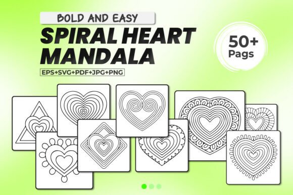 Bold and Easy Spiral Hear Coloring Pages Graphics Review