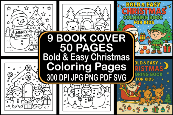 Bold Easy Christmas Coloring Pages Graphics for Crafters