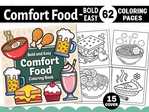 Bold Easy Comfort Food Coloring Pages