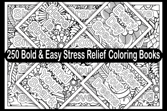 Bold Easy Stress Relief Coloring Books Graphics and Coloring Pages Review