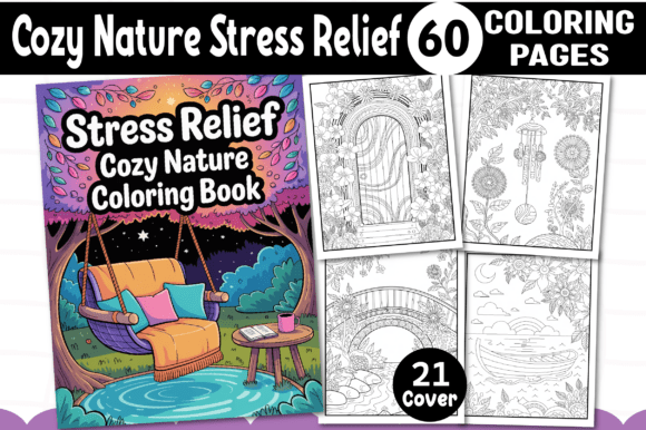 Cozy Nature Stress Relief Coloring Pages for Graphics
