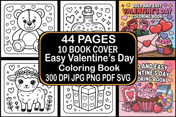 Easy Valentine's Day Coloring Book Graphics & Coloring Pages Review