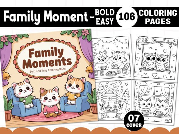 Family Moment Coloring Pages for Adults: A Graphic Design Asset Review