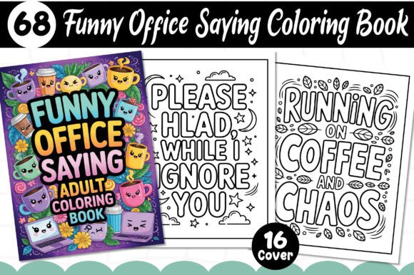 Funny Office Saying Quotes Coloring Book Graphics & Coloring Pages Review