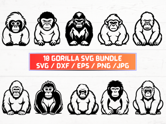 Gorilla SVG for Laser Cutting and Wall Decor Branding