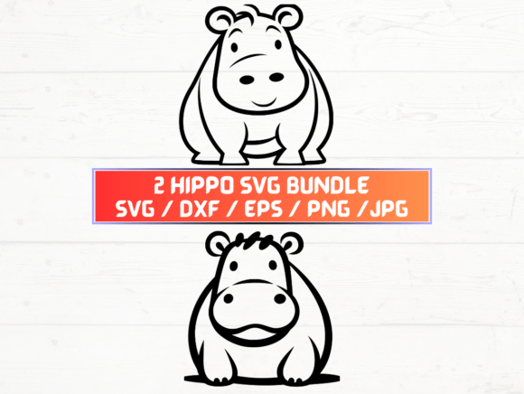 Hippo SVG, DXF, EPS, JPG, PNG for Laser Cutting and Wall Decor