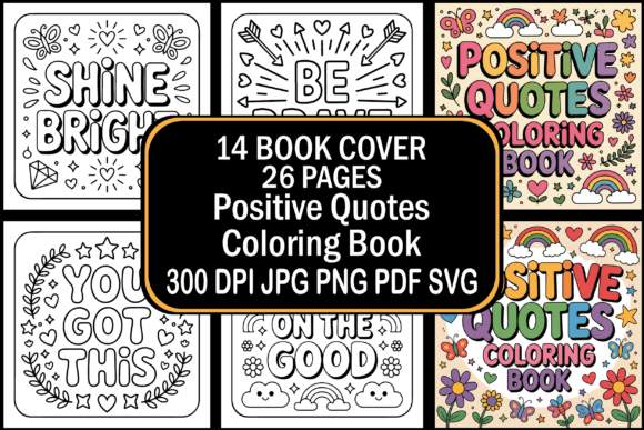 Positive Quotes Coloring Book: Essential Graphics for Creative Design
