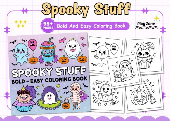 Spooky Stuff Bold Easy Coloring Book-KDP Graphics Review
