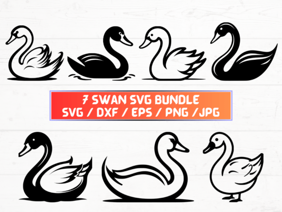 Swan SVG, DXF, EPS, JPG, PNG for Laser Cutting Wall Decor
