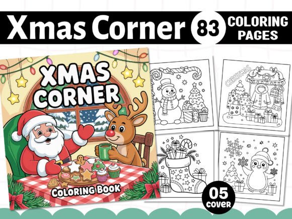 Xmas Corner Coloring Pages for Adults: Premium Graphics & Coloring Pages